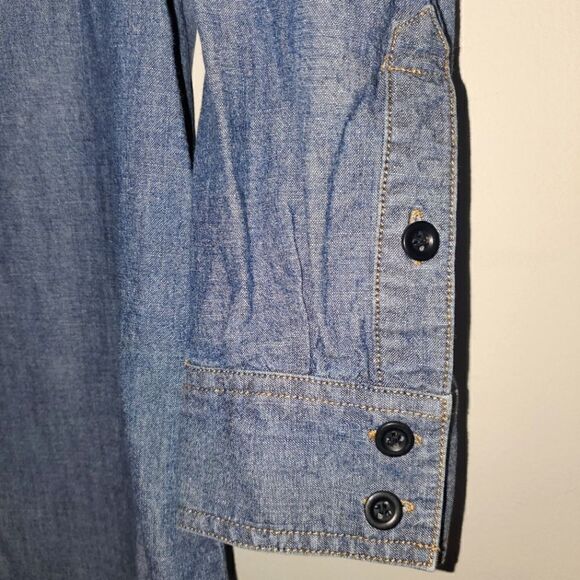 J. CREW CHAMBRAY DENIM DRESS 2 WAY SLEEVES SIZE XS - Picture 4 of 8